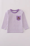 Purple LSU embroidery stripe top - Aaria Tees Aaria Tees