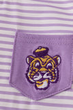Purple LSU embroidery stripe top - Aaria Tees Aaria Tees