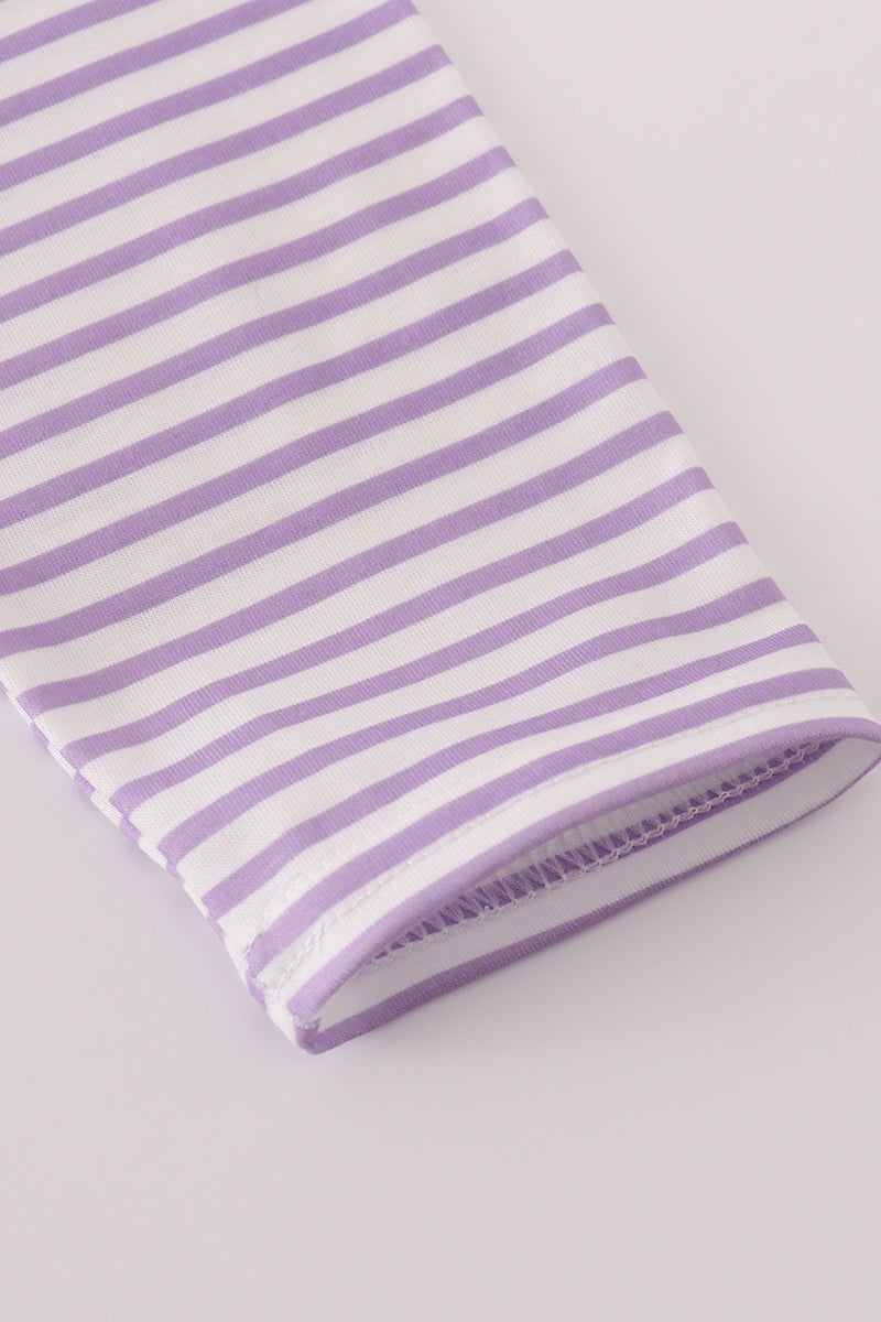 Purple LSU embroidery stripe top - Aaria Tees Aaria Tees