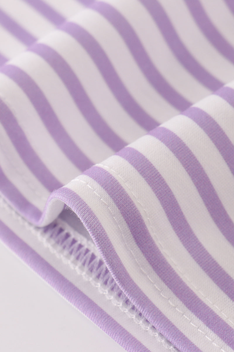 Purple LSU embroidery stripe top - Aaria Tees Aaria Tees