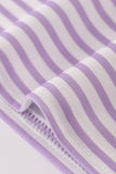 Purple LSU embroidery stripe top - Aaria Tees Aaria Tees