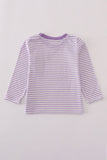 Purple LSU embroidery stripe top - Aaria Tees Aaria Tees