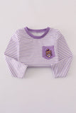 Purple LSU embroidery stripe top - Aaria Tees Aaria Tees