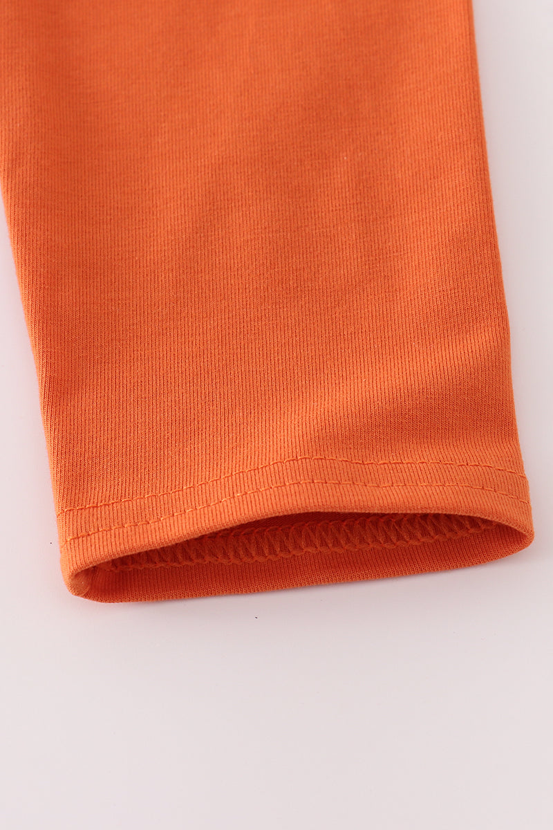 Rust Texas embroidery bow skorts set - Aaria Tees Aaria Tees