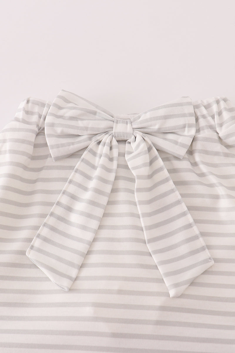 Rust Texas embroidery bow skorts set - Aaria Tees Aaria Tees