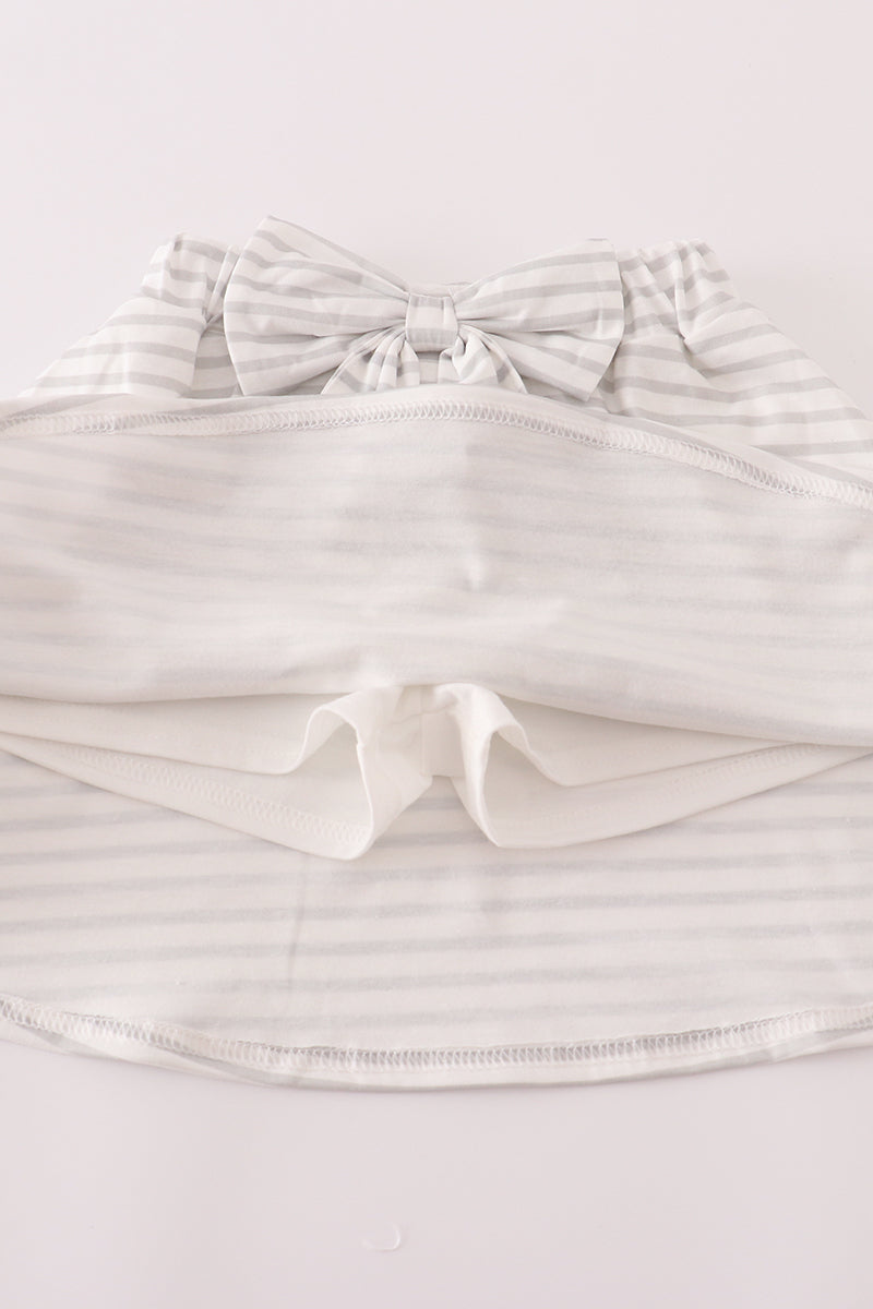 Rust Texas embroidery bow skorts set - Aaria Tees Aaria Tees