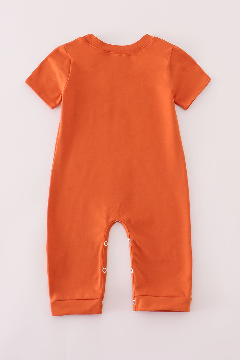Rust Texas embroidery romper - Aaria Tees Aaria Tees