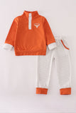 Rust Texas embroidery pants set - Aaria Tees Aaria Tees