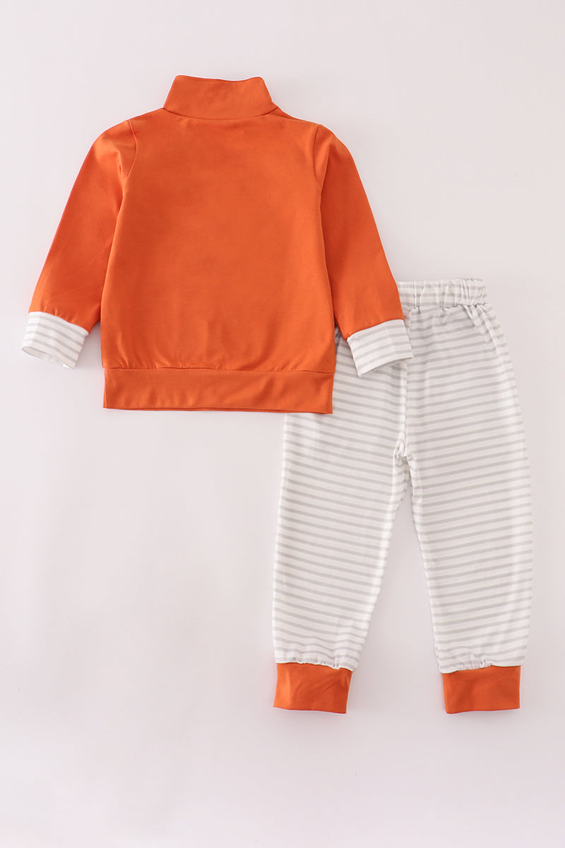 Rust Texas embroidery pants set - Aaria Tees Aaria Tees
