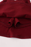 Maroon Mississippi embroidery bow skorts set - Aaria Tees Aaria Tees
