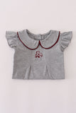 Maroon Mississippi embroidery ruffle pants set - Aaria Tees Aaria Tees