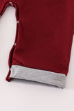 Maroon Mississippi embroidery romper - Aaria Tees Aaria Tees