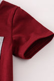 Maroon Mississippi embroidery romper - Aaria Tees Aaria Tees