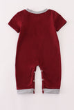 Maroon Mississippi embroidery romper - Aaria Tees Aaria Tees