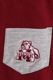 Maroon Mississippi embroidery top - Aaria Tees Aaria Tees