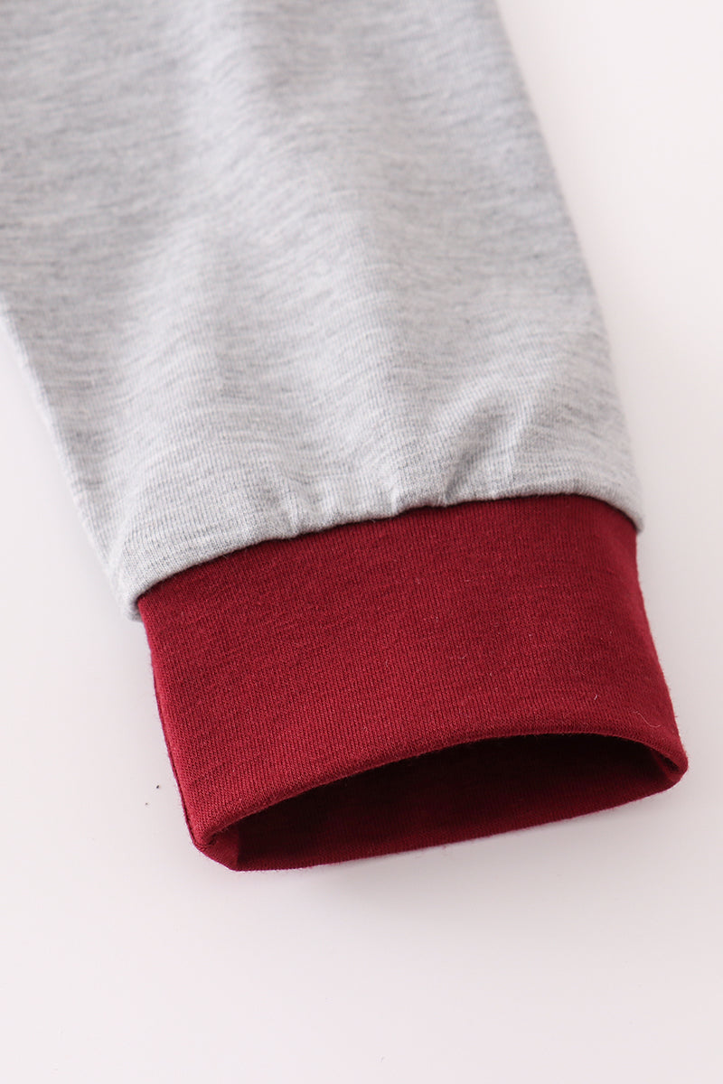 Maroon Mississippi embroidery pants set - Aaria Tees Aaria Tees
