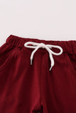 Maroon Mississippi embroidery pants set - Aaria Tees Aaria Tees