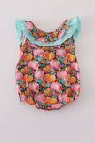 Pink pumpkin print ruffle bubble - Aaria Tees Aaria Tees