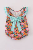 Pink pumpkin print ruffle bubble - Aaria Tees Aaria Tees
