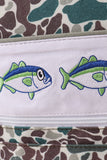Camouflage fish embroidery canvas backpack - Aaria Tees Aaria Tees