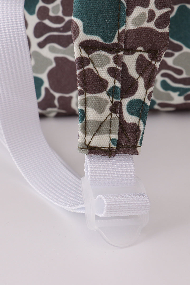 Camouflage fish embroidery canvas backpack - Aaria Tees Aaria Tees