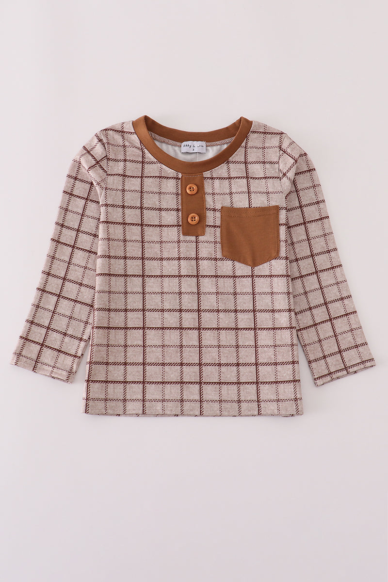 Brown plaid top - Aaria Tees