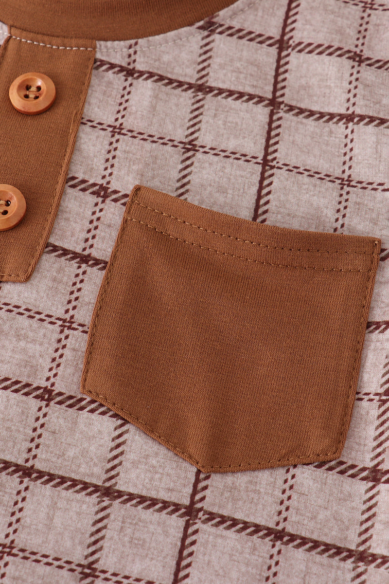 Brown plaid top - Aaria Tees Aaria Tees