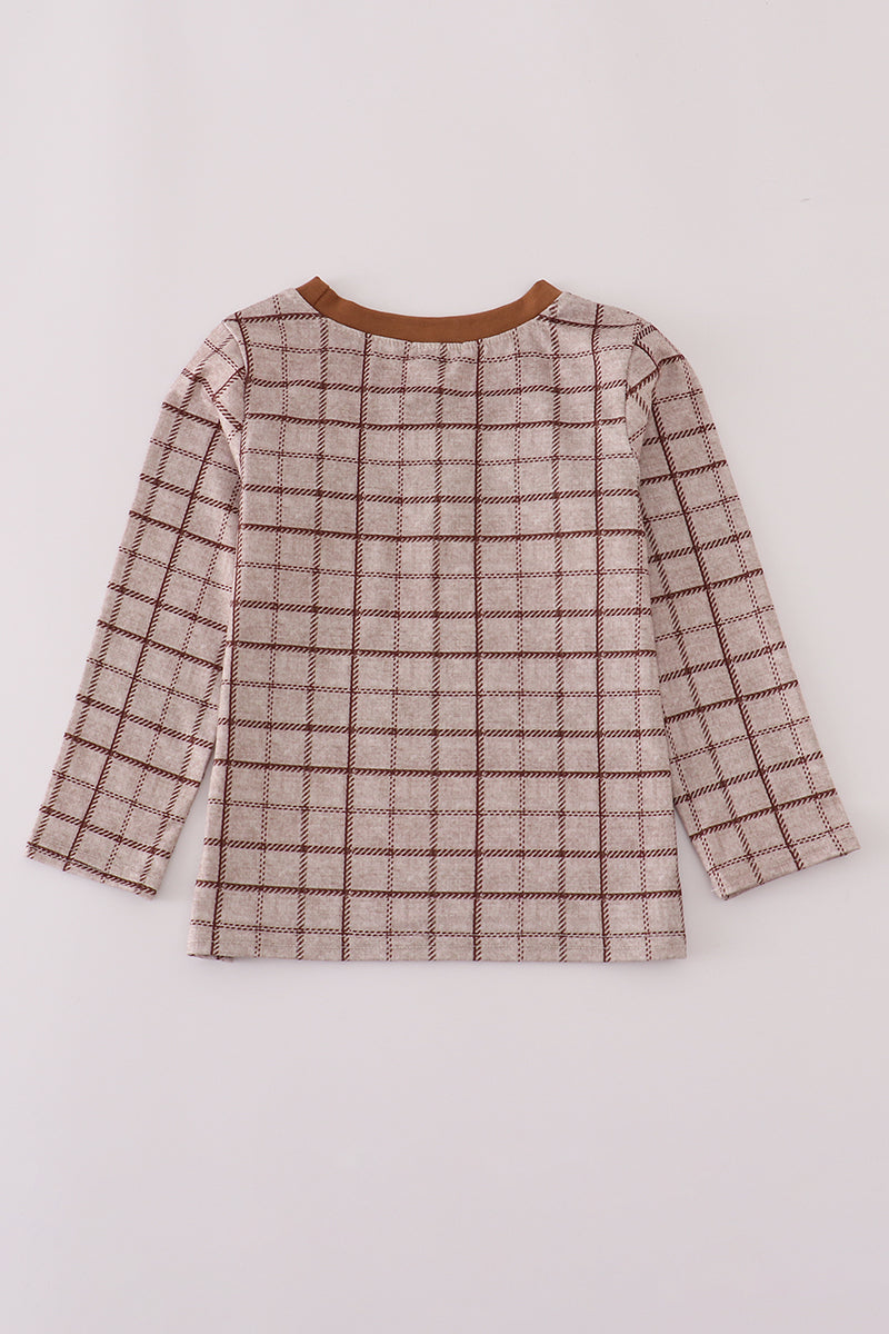 Brown plaid top - Aaria Tees Aaria Tees
