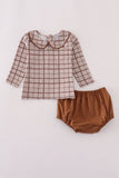 Brown plaid bloomer set Aaria Tees