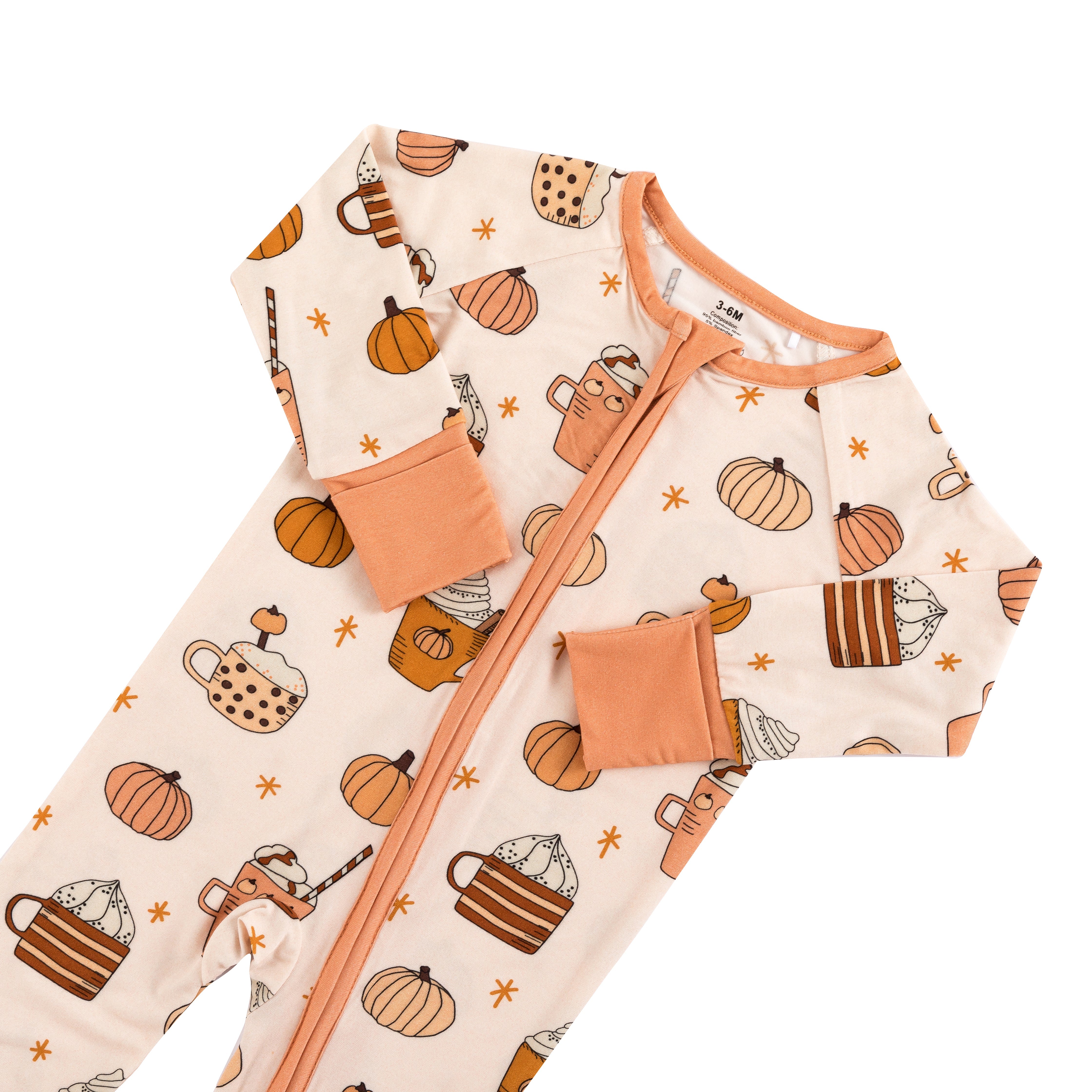 Pumpkin Spice (Convertible Zip Footies) - Aaria Tees Aaria Tees