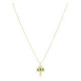 Alice Emerald Mushroom Pendant Necklace Aaria Tees