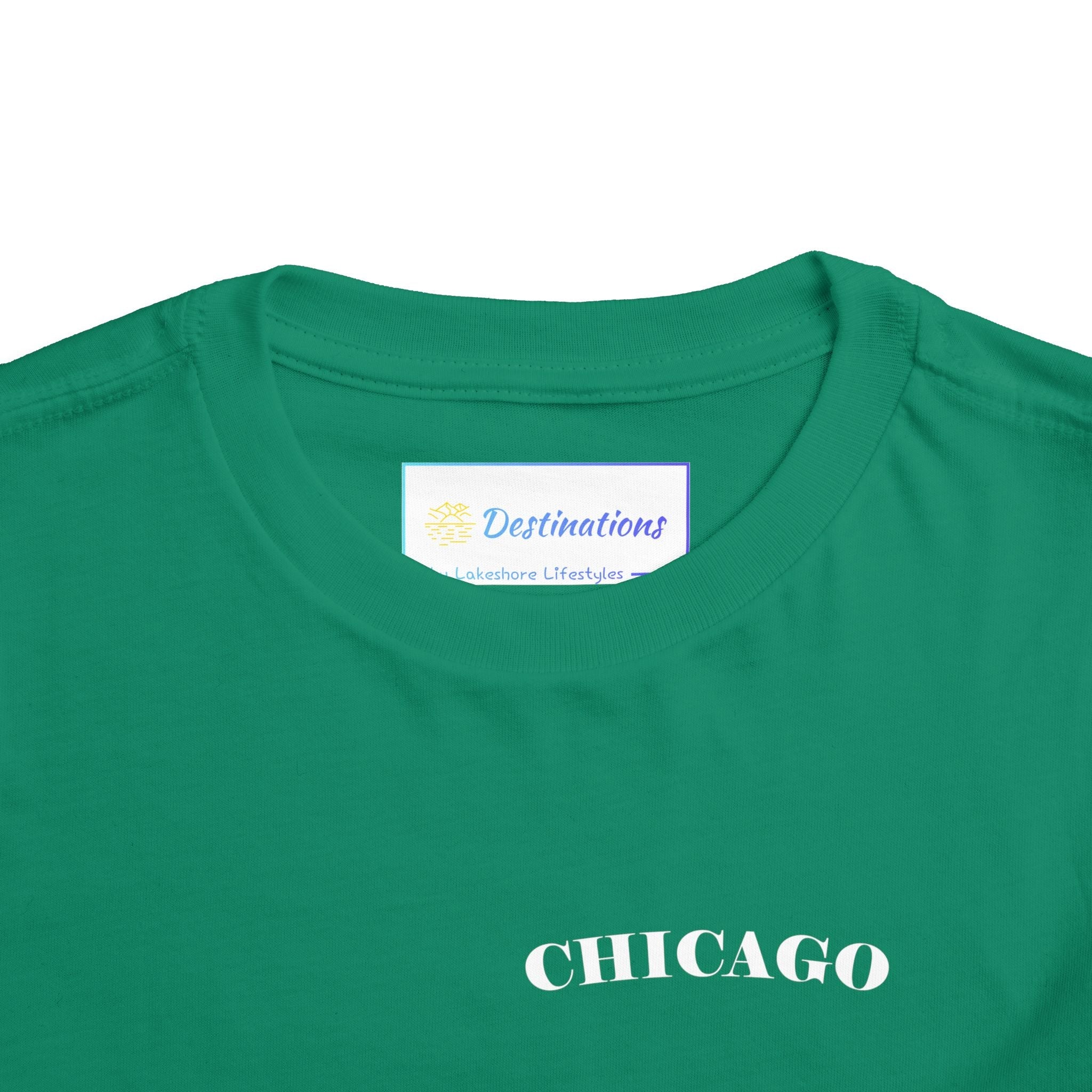 Mystery Noir Chicago Skyline Sunset Unisex Toddler Short Sleeve Tee - Aaria Tees Aaria Tees