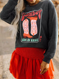 Cowboy Queen Card Drop Shoulder Graphic Sweatshirt Aaria Tees
