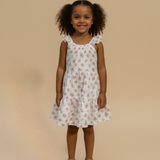 Organic Ruffle Tiered Dress - Blush Floral - Aaria Tees Aaria Tees