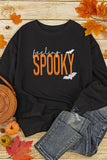 Black Feeling Spooky Halloween Embroidered Graphic Baggy Sweatshirt - Aaria Tees Aaria Tees