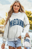 Light Grey WARDAMN/ TIGERS Double Side Printed High Neck Reversible Baggy Sweatshirt - Aaria Tees Aaria Tees