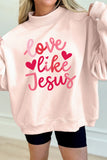 Light Pink love like Jesus Valentines Day Mock Neck Sweatshirt - Aaria Tees Aaria Tees