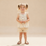 Organic Flutter Top & Shorts Set - Bloomfield - Aaria Tees Aaria Tees