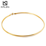Women's Collar Round Stainless Steel Plaid Gold Necklaces Aaria Tees