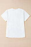 White Sequined Rugby Football Graphic Cotton T Shirt - Aaria Tees Aaria Tees