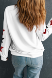 Beige Sequined Touch Down Graphic Star Drop Shoulder Sweatshirt - Aaria Tees Aaria Tees
