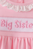 Pink big sister embroidery ruffle pants set - Aaria Tees Aaria Tees