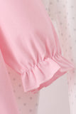 Pink big sister embroidery ruffle pants set - Aaria Tees Aaria Tees