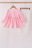 Pink big sister embroidery ruffle pants set - Aaria Tees Aaria Tees