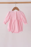 Pink Lil sister embroidery ruffle bubble - Aaria Tees Aaria Tees