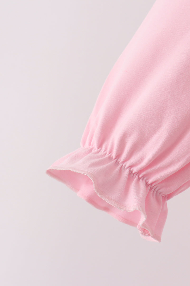 Pink Lil sister embroidery ruffle bloomer set - Aaria Tees Aaria Tees