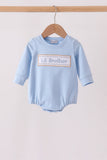 Blue Lil brother embroidery bubble - Aaria Tees Aaria Tees