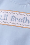 Blue Lil brother embroidery bubble - Aaria Tees Aaria Tees