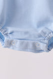 Blue Lil brother embroidery bubble - Aaria Tees Aaria Tees