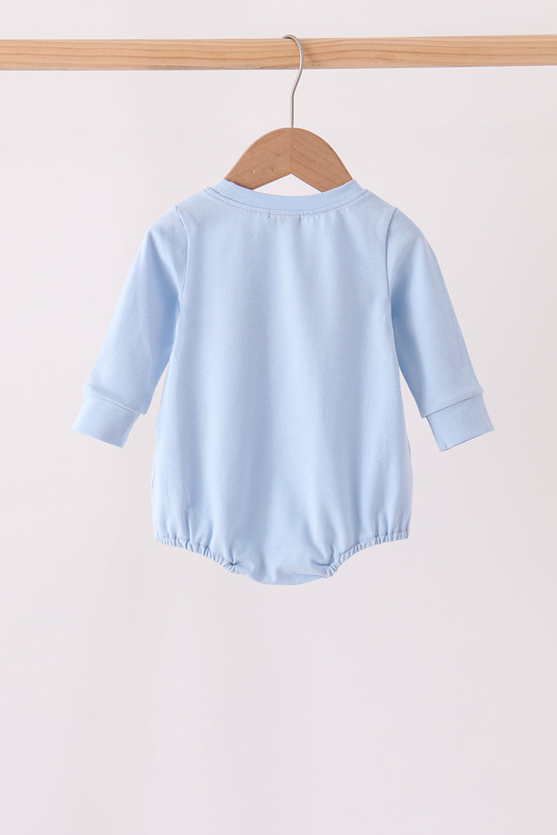 Blue Lil brother embroidery bubble - Aaria Tees Aaria Tees